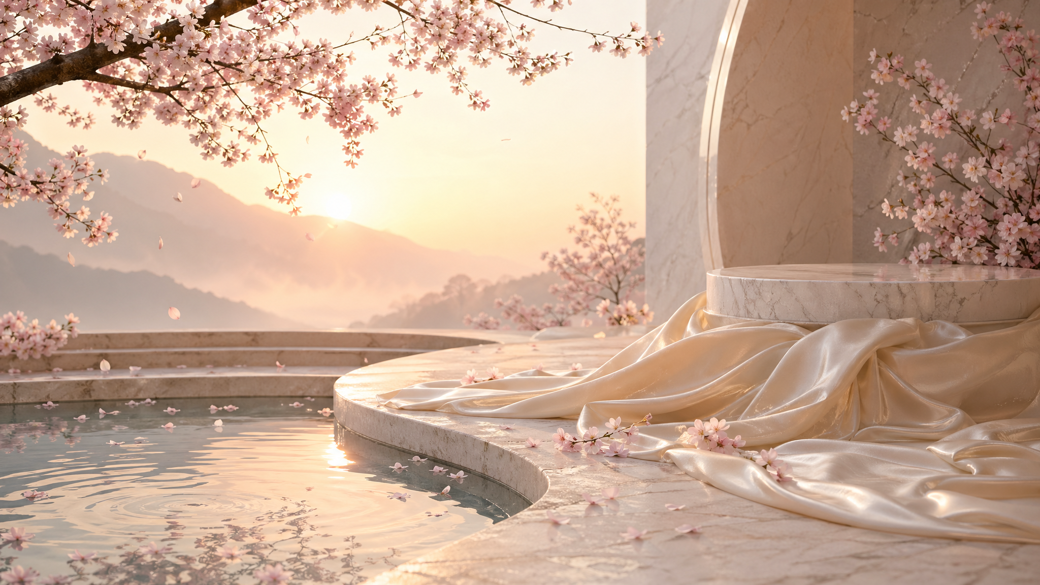 MeiHwa morning cherry blossom ritual garden