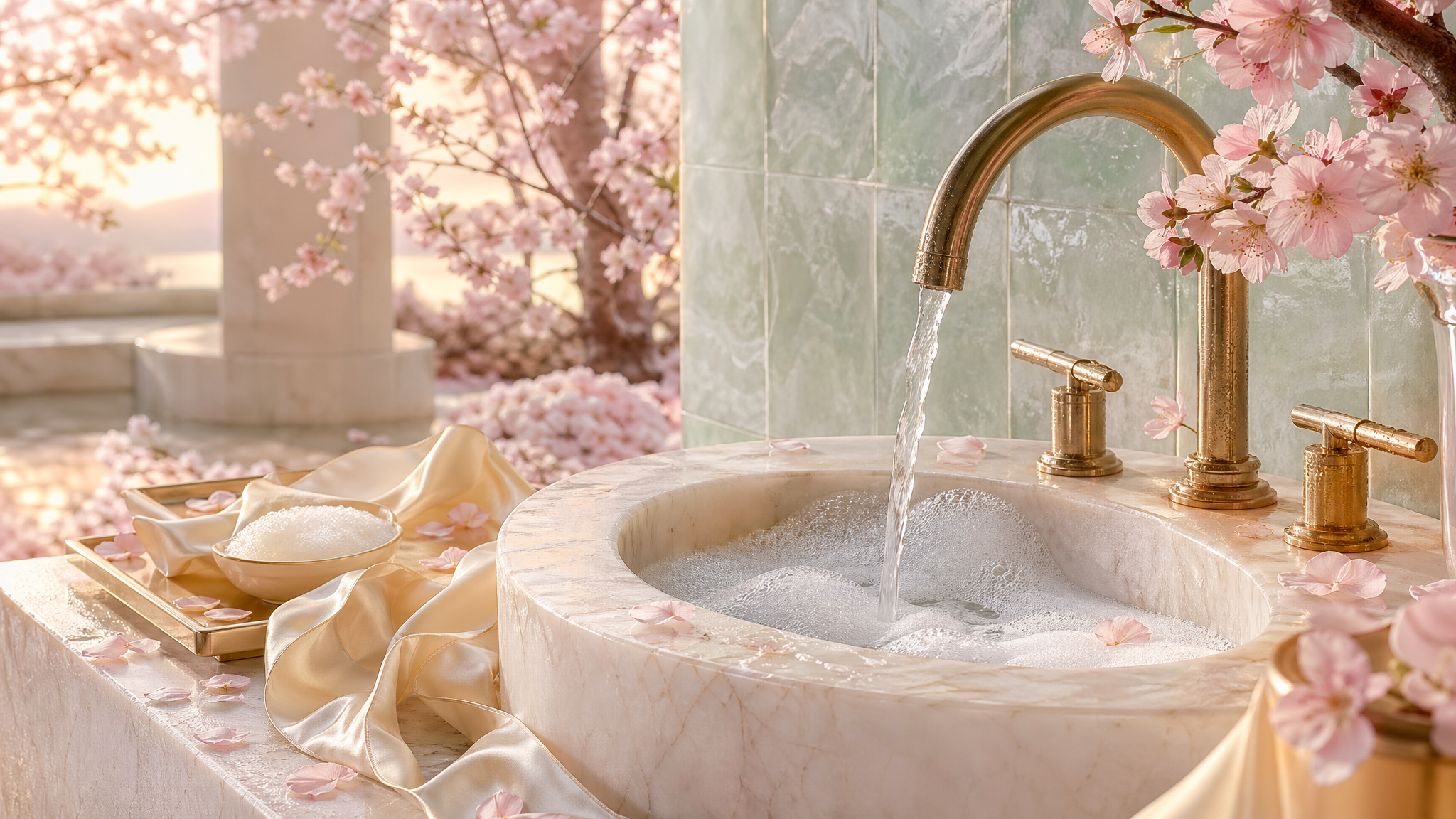 MeiHwa cleansing ritual with water and pearly foam