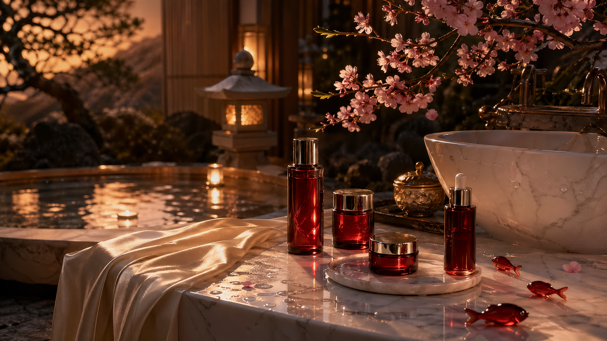 MeiHwa evening renewal ritual with ruby glow